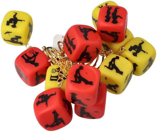 Diablo Picante Red Dice Keychain Poses