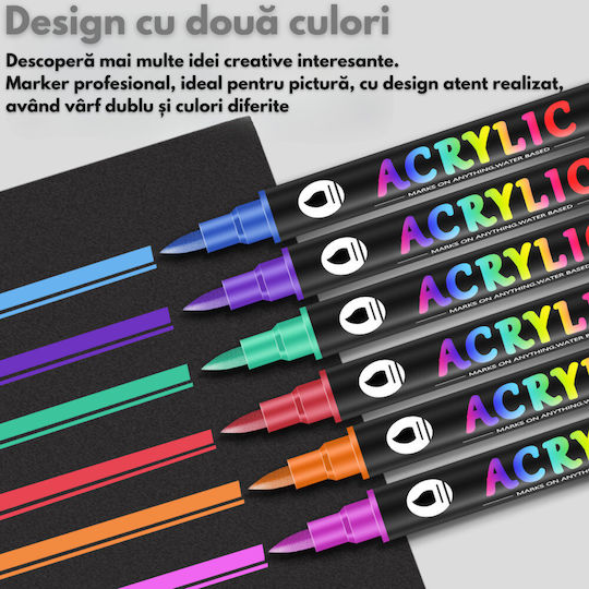 Qova Markere Acrilice Multicolor 12buc