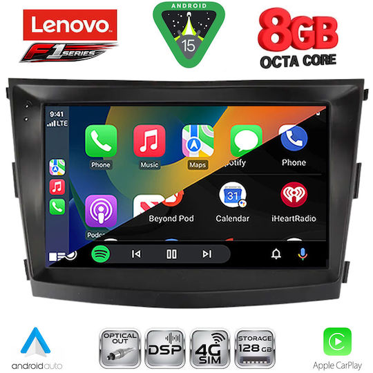 Lenovo Ηχοσύστημα Αυτοκινήτου για Ssangyong Tivoli 2016-2024 (Bluetooth/USB/WiFi/GPS/Apple-Carplay/Android-Auto) με Οθόνη Αφής 9"