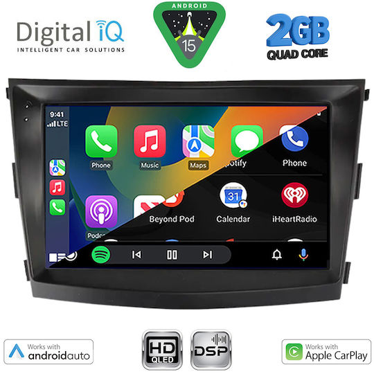Digital IQ Car Audio System for Ssangyong Tivoli 2016-2024 (Bluetooth/USB/WiFi/GPS/Apple-Carplay/Android-Auto) with Touch Screen 9"