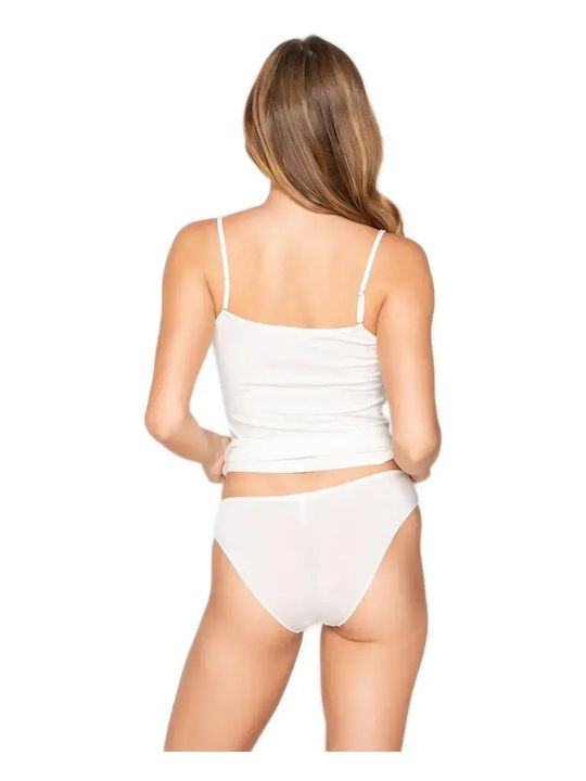 Women's T-Shirt with Spaghetti Strap White