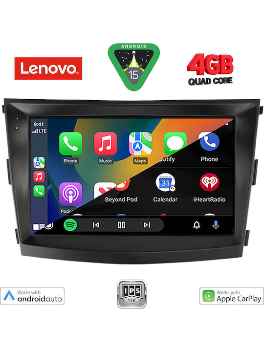 Lenovo Car Audio System for Ssangyong Tivoli 2016-2024 (Bluetooth/USB/WiFi/GPS/Apple-Carplay/Android-Auto) with Touch Screen 9"
