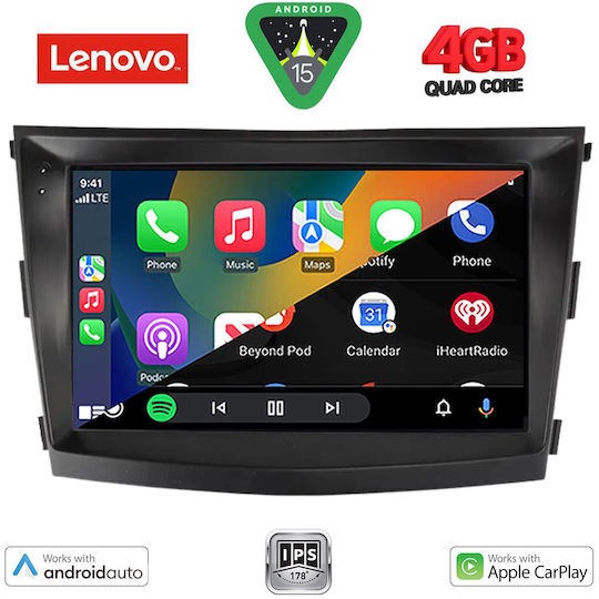 Lenovo Car Audio System for Ssangyong Tivoli 2016-2024 (Bluetooth/USB/WiFi/GPS/Apple-Carplay/Android-Auto) with Touch Screen 9"