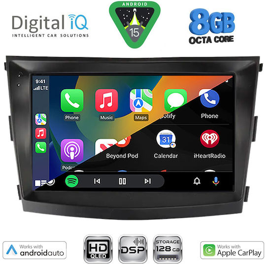 Digital IQ Ηχοσύστημα Αυτοκινήτου για Ssangyong Tivoli 2016-2024 (Bluetooth/USB/WiFi/GPS/Apple-Carplay/Android-Auto) με Οθόνη Αφής 9"
