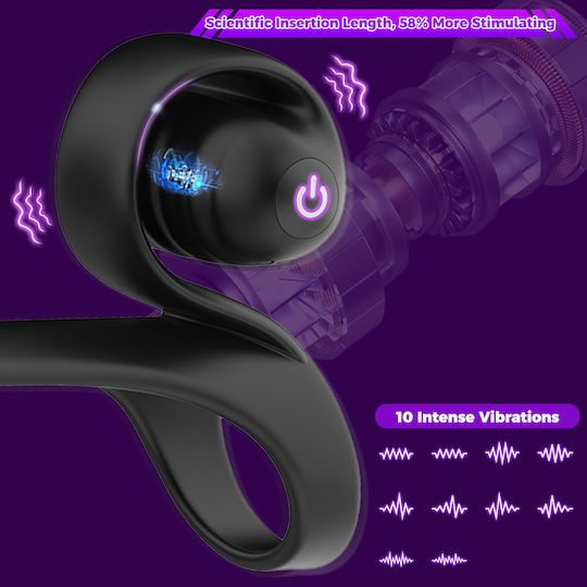 Vibrating Delay Three-ring Cock Ring