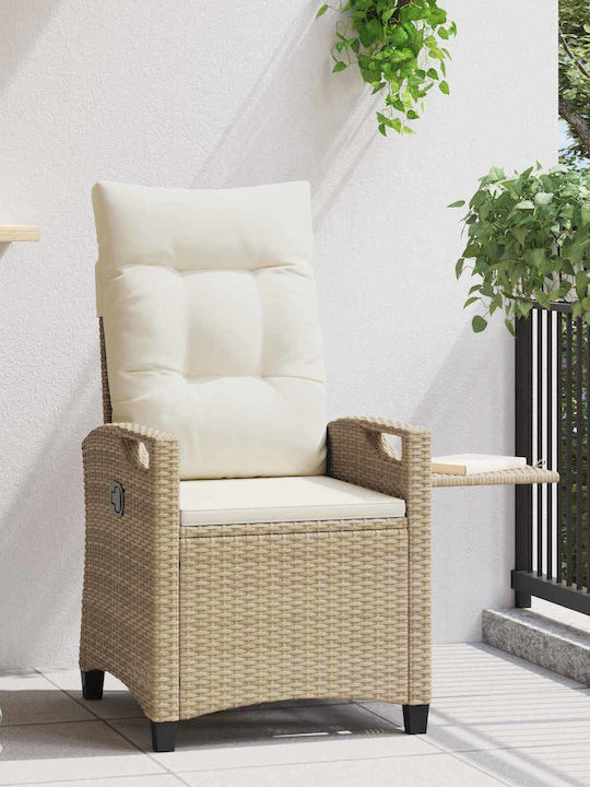 Outdoor-Stuhl Metallisch Beige 56x60x112εκ.