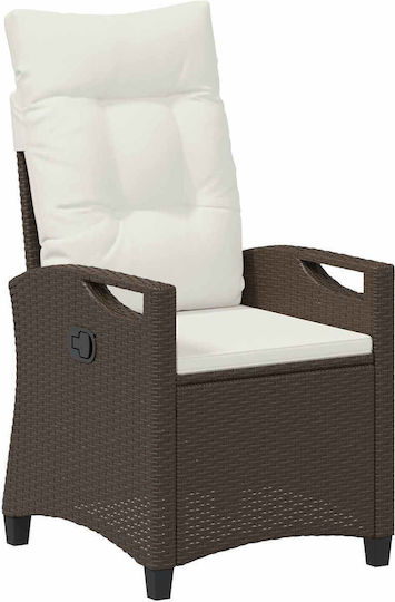 Outdoor-Stuhl Metallisch Coffee 56x60x112εκ.