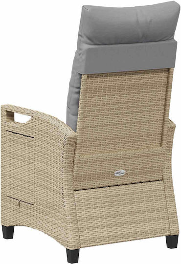 Outdoor-Stuhl Metallisch Beige 56x60x112εκ.