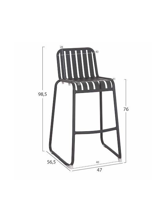 Stool Bar Metallic Gray