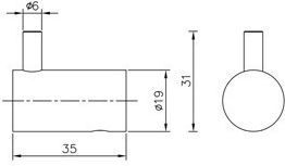 Vinci Wall-Mounted Bathroom Hook ​3.5x3.1cm Black