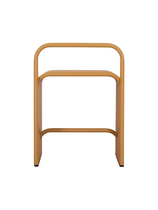 Stool For Living Room Metallic Mustard Color 40x38x55cm