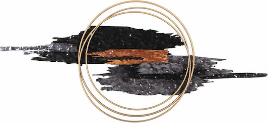 Wanddekoration Geometrisches Element Schwarz aus Metall 144x63cm