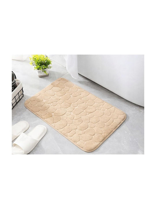 Rutschfest Badematte Memory-Schaum Rechteckig AT2760 Beige 50x80cm