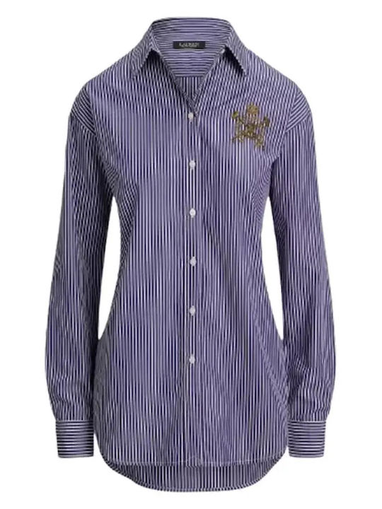 Shirt Women's Striped Long Sleeve Shirt Blue/white