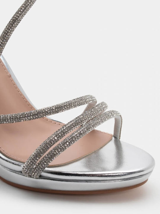 Sandals with Strass Silver