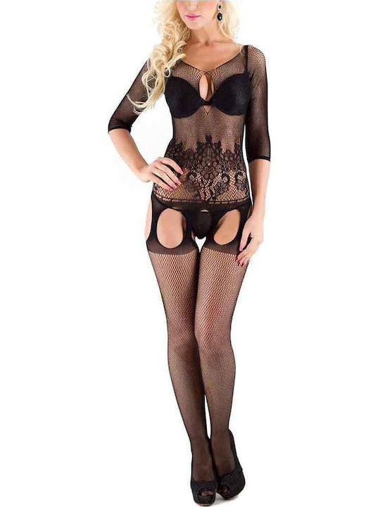 Livia Corsetti Adiva Ολόσωμο Καλσόν Διχτυωτό Black