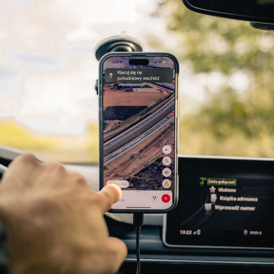 Spacecase Auto Handyhalterung mit Magnet und Kabelloses Laden MagSafe Schwarz