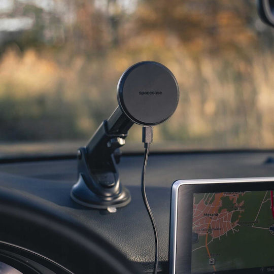 Spacecase Auto Handyhalterung mit Magnet und Kabelloses Laden MagSafe Schwarz