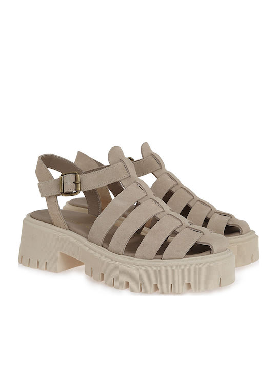 Γυναικεία Σανδάλια Flatforms Μπεζ