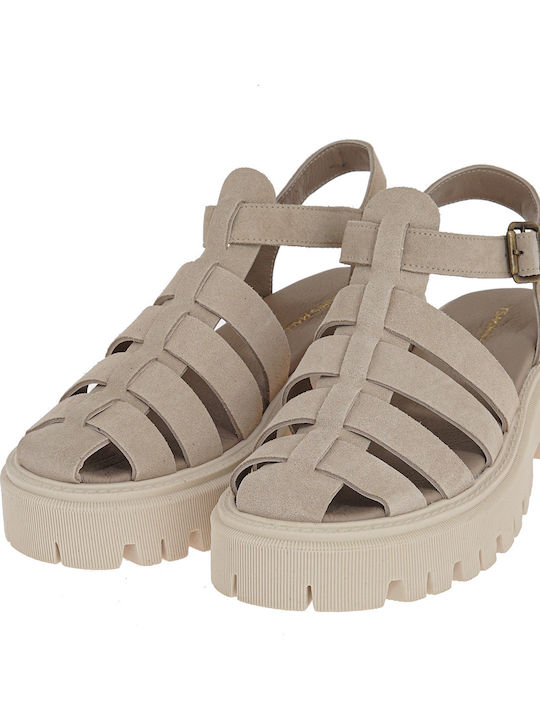 Γυναικεία Σανδάλια Flatforms Μπεζ