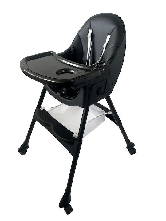 ForAll Bebe Foldable Baby Highchair 4 in 1 with Adjustable Height Black