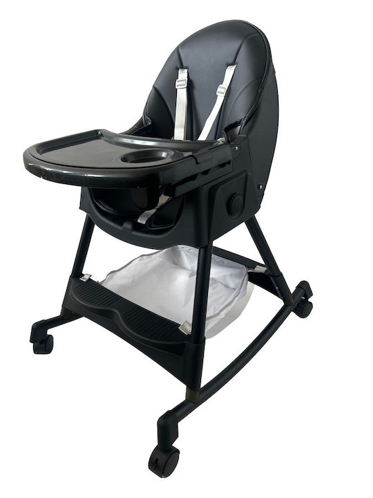 ForAll Bebe Foldable Baby Highchair 4 in 1 with Adjustable Height Black