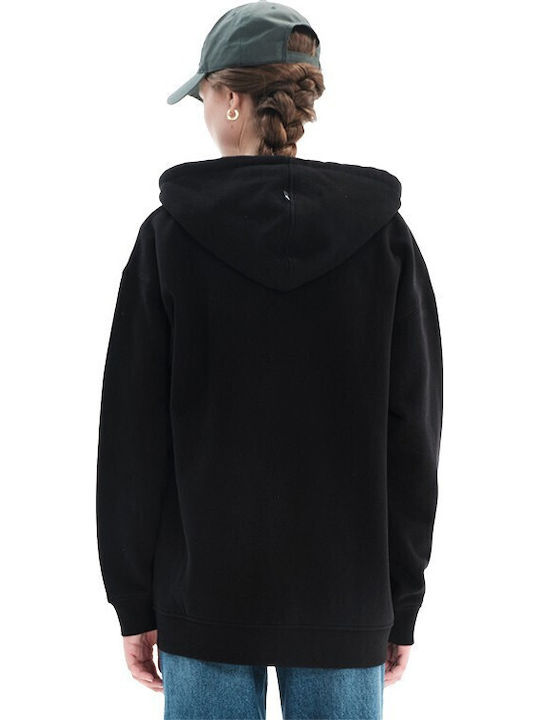 Damen Sweatshirtjacke Kapuzen Black