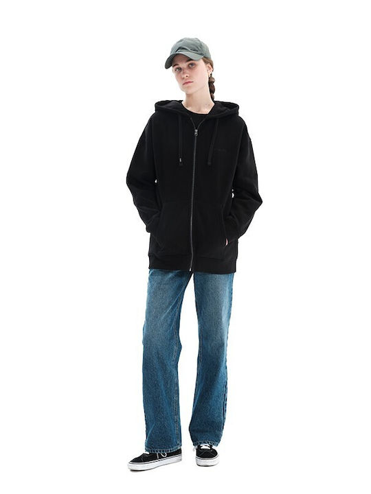 Damen Sweatshirtjacke Kapuzen Black