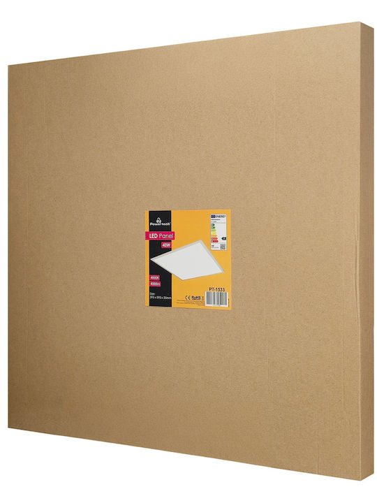 Powertech Platz LED Panel 40W mit Natürliches Weiß Licht 4000K