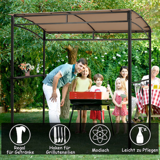 Metal Garden Arbour 134x134x216cm