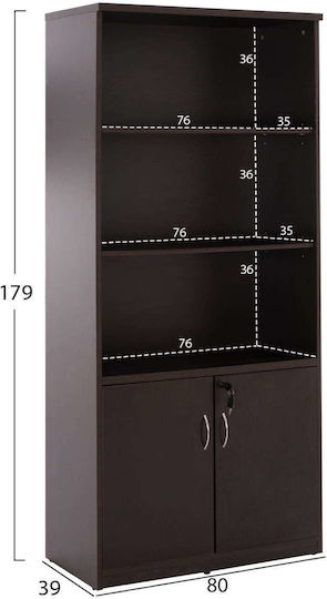 Bibliothek Wenge 80x40x180cm FB92014.02 Bibliothek Wenge 80x40x180cm FB92014.02