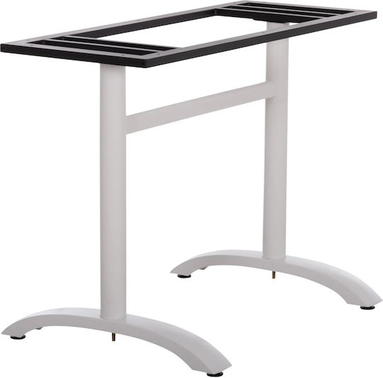 Freebox Stand de masă din Aluminiu cu Regulator Alb 100x60x73cm