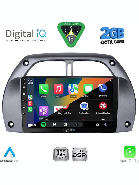 Digital IQ Car Audio System for Toyota RAV 4 2000-2006 with A/C (Bluetooth/USB/AUX/WiFi/GPS/Apple-Carplay/Android-Auto) with Touch Screen 9"