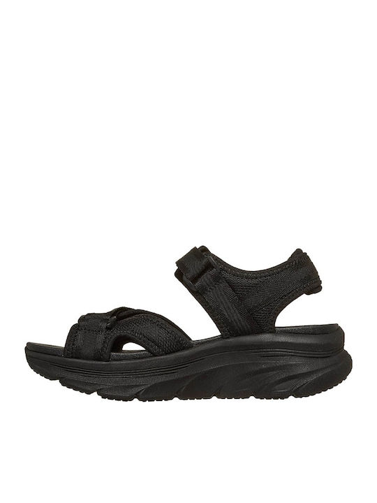 Skechers D'lux Walker Women's Flat Sandals in Black Color