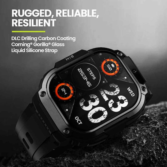 Zeblaze Thor SQ Smartwatch mit Pulsmesser (Schwarz)