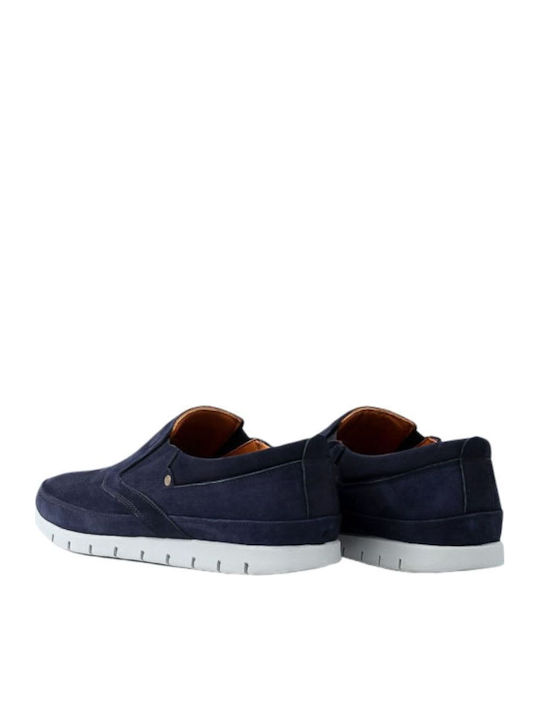 Ανατομικά Δερμάτινα Ανδρικά Slip-On Μπλε