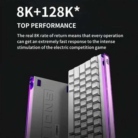 Madlions Professional Gaming Μηχανικό Πληκτρολόγιο 65% με Magnetic διακόπτες και RGB φωτισμό (Αγγλικό US) Λευκό
