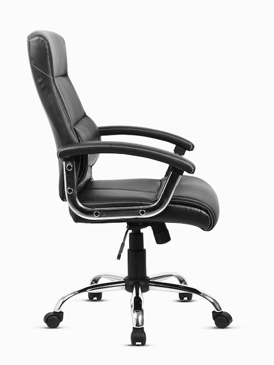 Reclining Office Chair with Fixed Arms Black