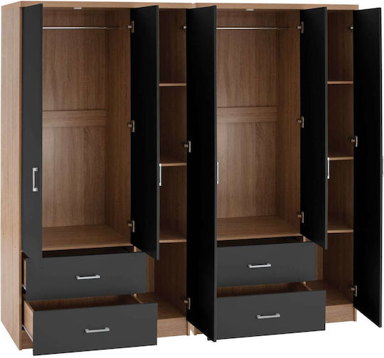 Εξάφυλλη Ντουλάπα 180x42.5x181cm Εξάφυλλη Ντουλάπα 180x42.5x181cm