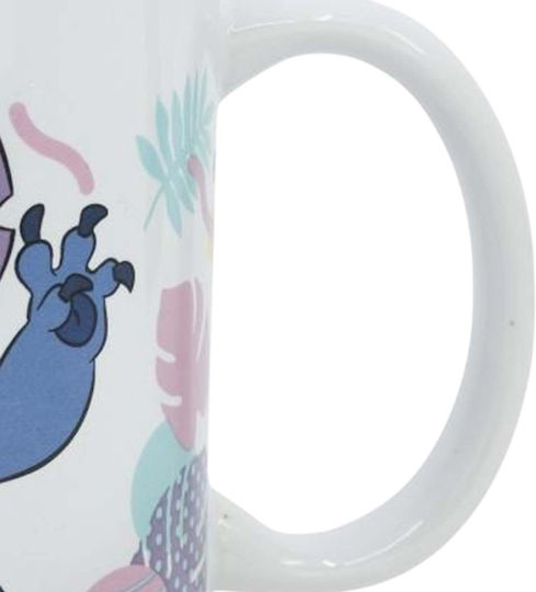 Disney Stitch Ceramic Mug From Hawaiian Flower Collection 325 Ml