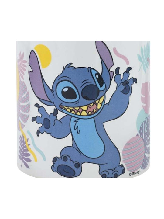 Disney Stitch Ceramic Mug From Hawaiian Flower Collection 325 Ml