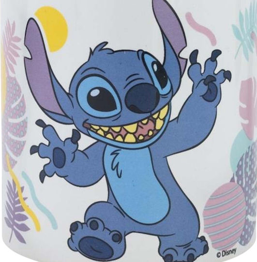 Disney Stitch Ceramic Mug From Hawaiian Flower Collection 325 Ml