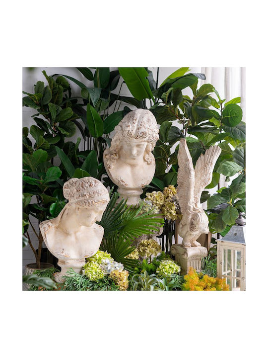 Artekko Statue Διακοσμητική Προτομή Μαγνήσιο Λευκή Πατίνα 43x34x66 Cm
