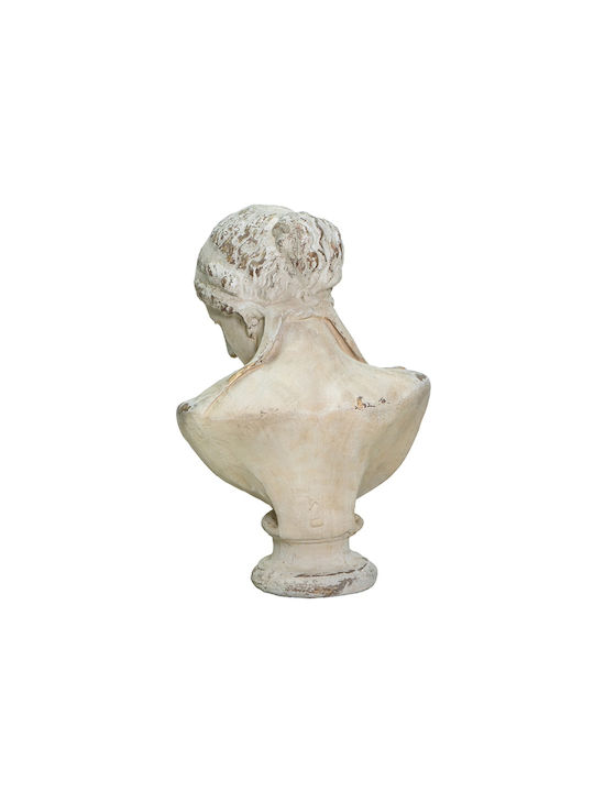 Artekko Statue Διακοσμητική Προτομή Μαγνήσιο Λευκή Πατίνα 43x34x66 Cm