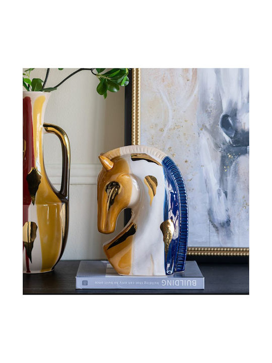 Artekko Ekko Decorative Ceramic Horse Multicolored 18.2x10.3x27 Cm