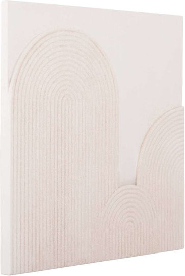 Quadratisches Gemälde Fb94517 MDF Off-White Farbe 80x4,5 Dicke X80cm