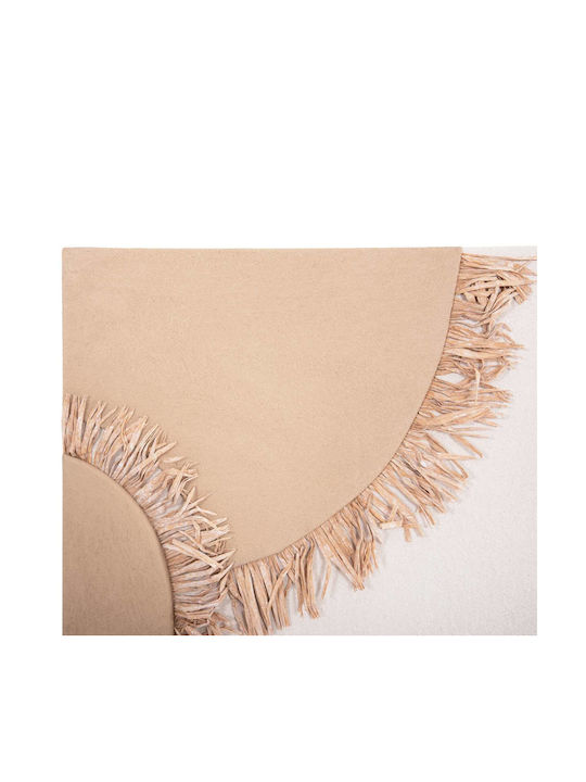 Rectangular Painting Fb94533 MDF Off-White-Brown Color-Beige Tassels 60x4.5 Thickness X80cm