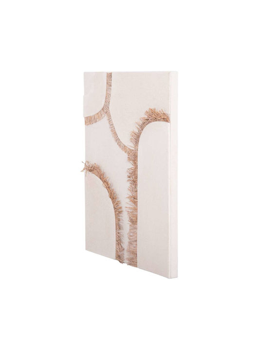 Rectangular Painting Fb94532 MDF Off-White Color - Beige Decoration 60x4.5 Thickness X80cm