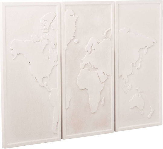 Πινακας 3-πτυχος World Map Fb94504 Mdf Υπολευκο Χρωμα 180x4 Πάχος X120υεκ