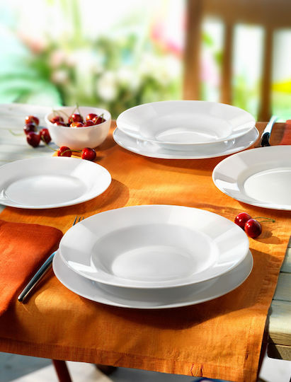 Bormioli Rocco Plate Shallow Glass White 25cm 6pcs